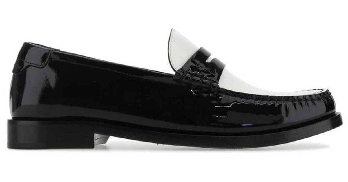 Saint Laurent Leather Le Loafer Slipon Loafers in Black Lyst Canada