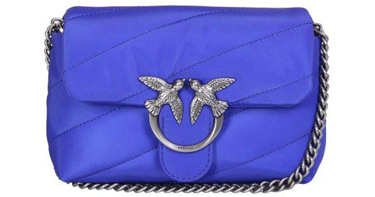 Pinko Love Quilted Shoulder Bag From in Blue Lyst