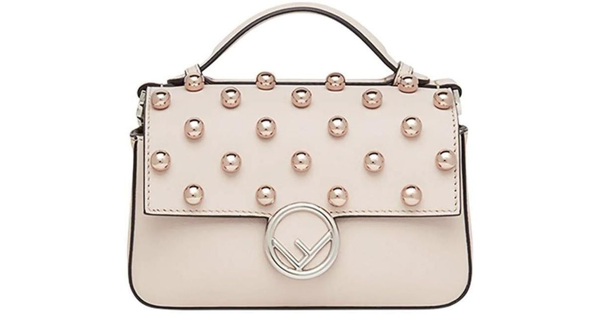 Fendi Logo Plaque Embellished Top Handle Bag in Pink | Lyst UK