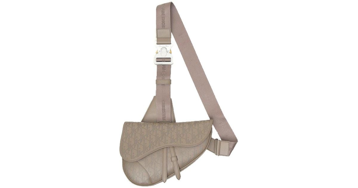 Dior Oblique Galaxy Saddle Bag in Natural for Men Lyst