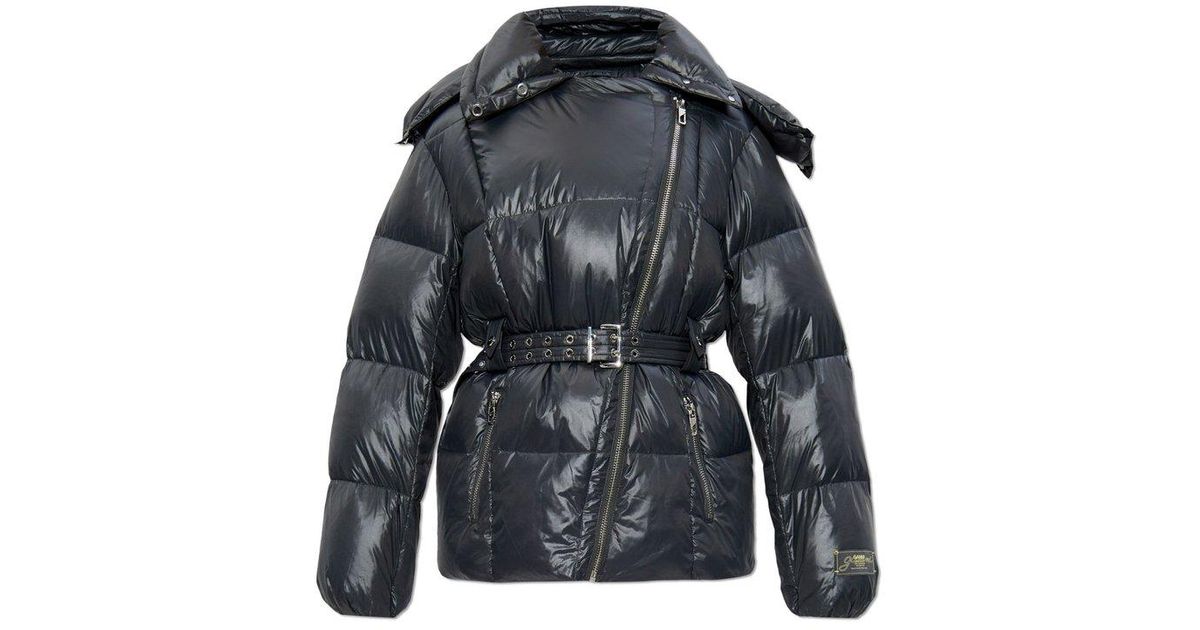Ganni Hooded Puffer Jacket in Black | Lyst