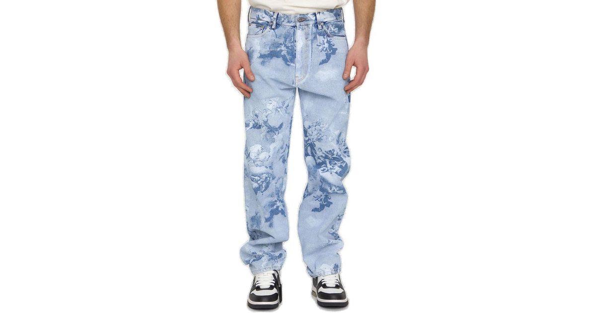 デニム・ジーパン Off-White Jeans オフホワイト ダメージ加工 デニムロングパンツ ジーンズ メンズ