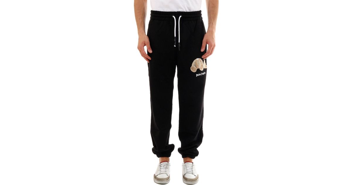 Palm Angels Cotton Teddy Bear Sweatpants in Black for Men - Lyst