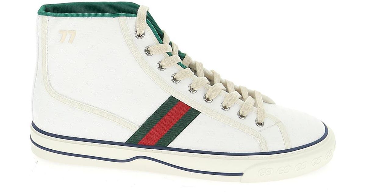 Gucci Rubber Tennis 1977 High Top Sneakers in White for Men - Lyst