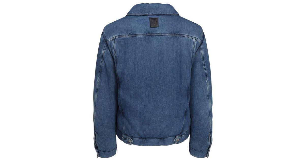 Loewe Buttoned Padded Denim Jacket in Blue for Men | Lyst