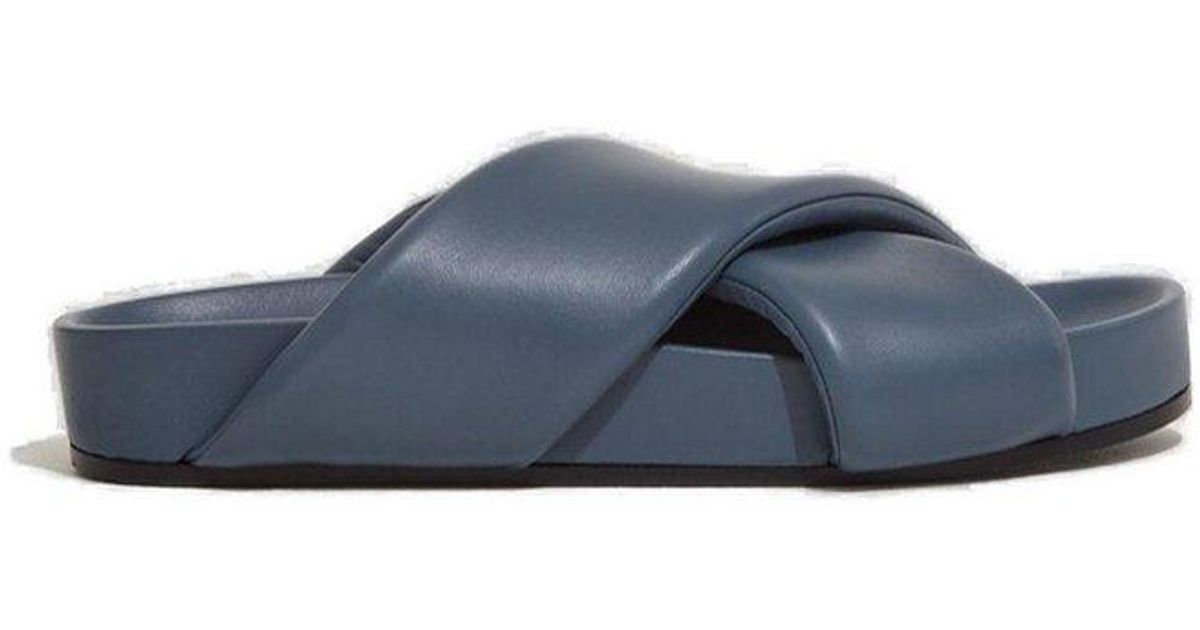 JIL SANDER NAVY☆SANDALS サンダル / dark blue Jil Sander Crossover-Strap Padded Sandals in Blue for Men | Lyst