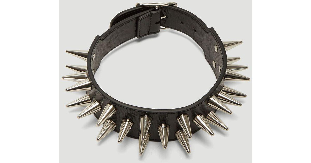 Gucci Leather Spiked Choker in Black | Lyst