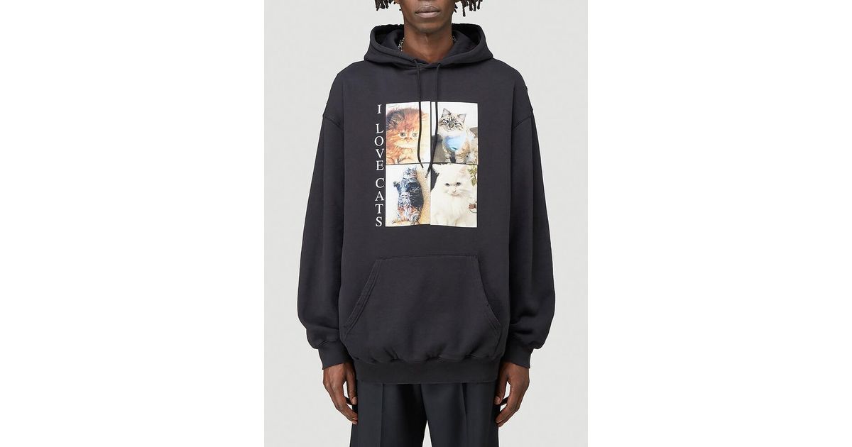 Balenciaga I Love Cats Hoodie in Black for Men | Lyst
