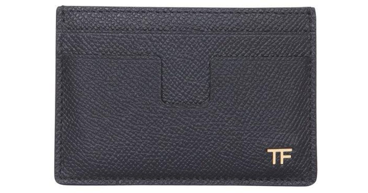 Tom Ford Logo Plaque T Line Card Holder in Black for Men | Lyst