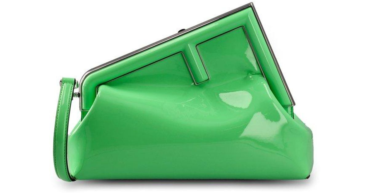 Fendi first small clutch shoulder bag Green Olive green Leather ref.652721  - Joli Closet