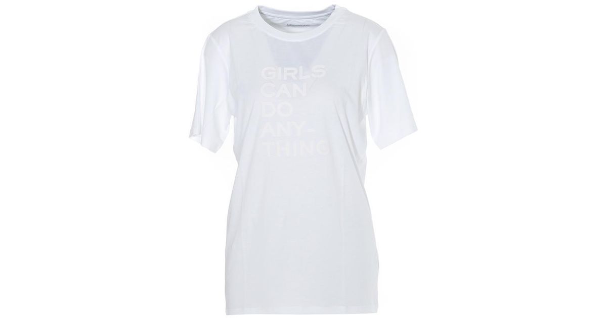 Zadig & Voltaire Cotton Slogan Print Crewneck T-shirt in White - Lyst