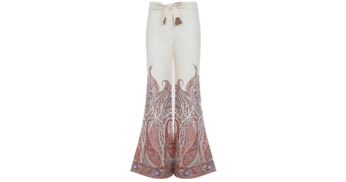 Zimmermann Rhiannon Flared Pants in White | Lyst