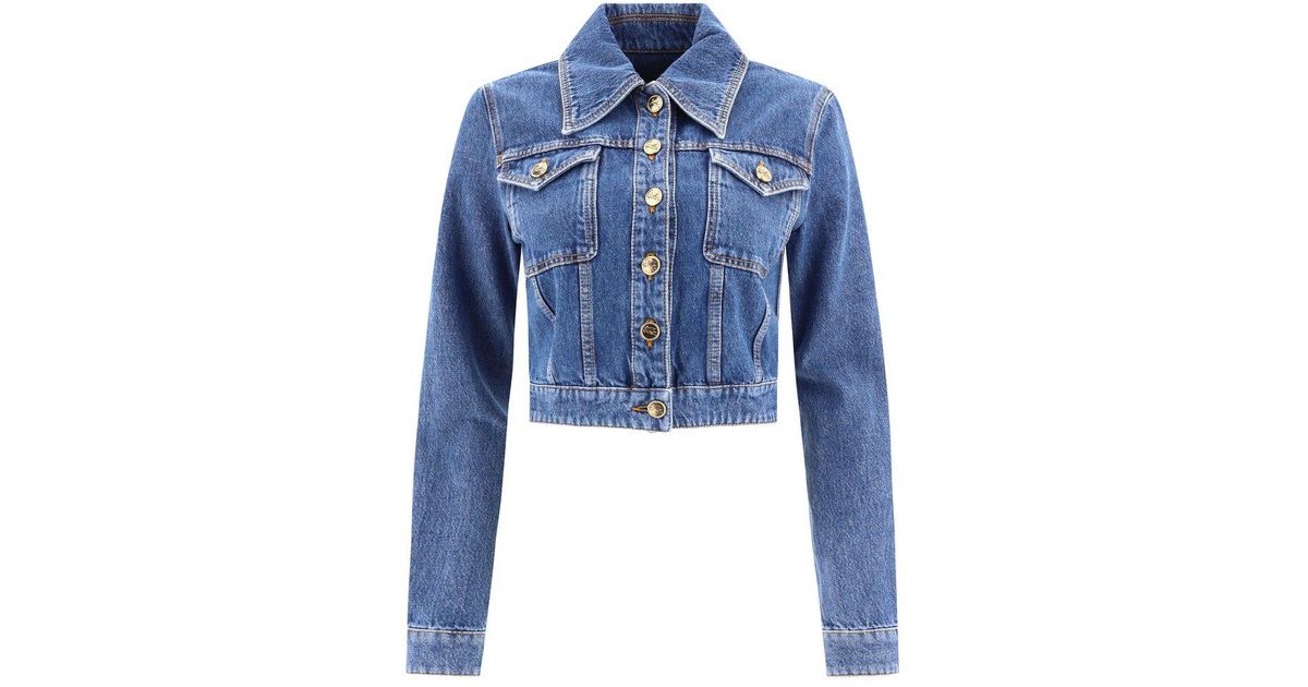 ジャケット Etro Cropped Jacket Etro Denim Cropped Jacket in Blue | Lyst UK