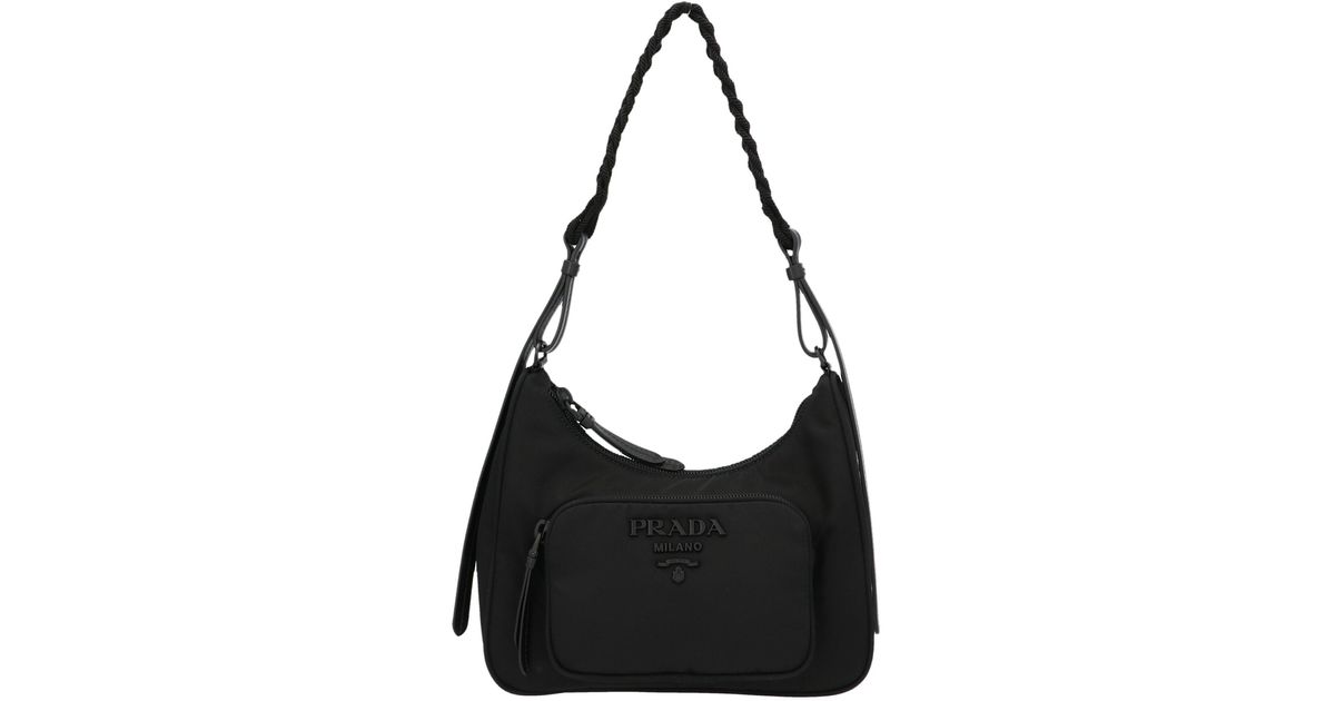 Prada Braided Handle Bag in Black | Lyst