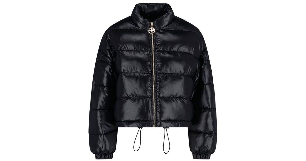 Patou Zip-up Cropped Puffer Jacket in Black | Lyst