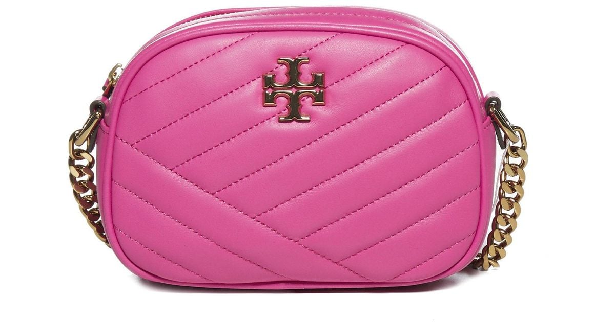 Tory Burch Leather Kira Chevron Camera Bag in Pink - Lyst