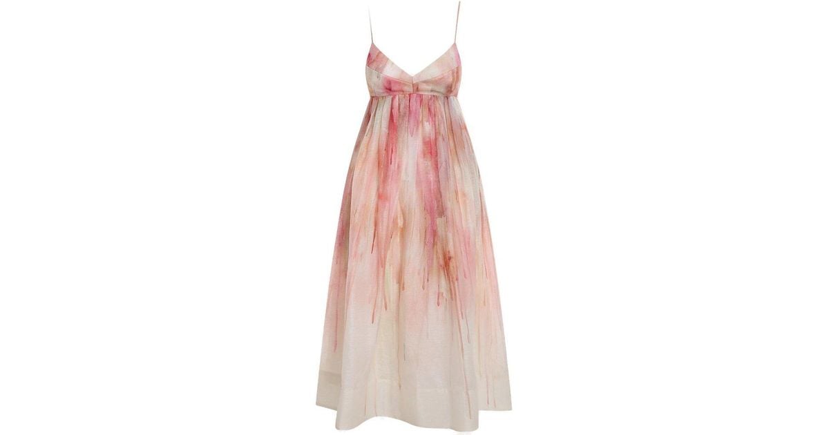 Zimmermann Dancer Empire Dress in Pink Lyst