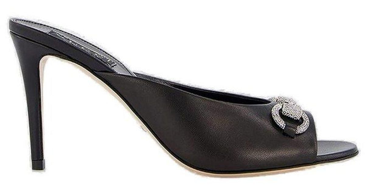 Gucci Mid-heel Slide Sandal in Black | Lyst Gucci Mid-heel Slide Sandal in Black | Lyst