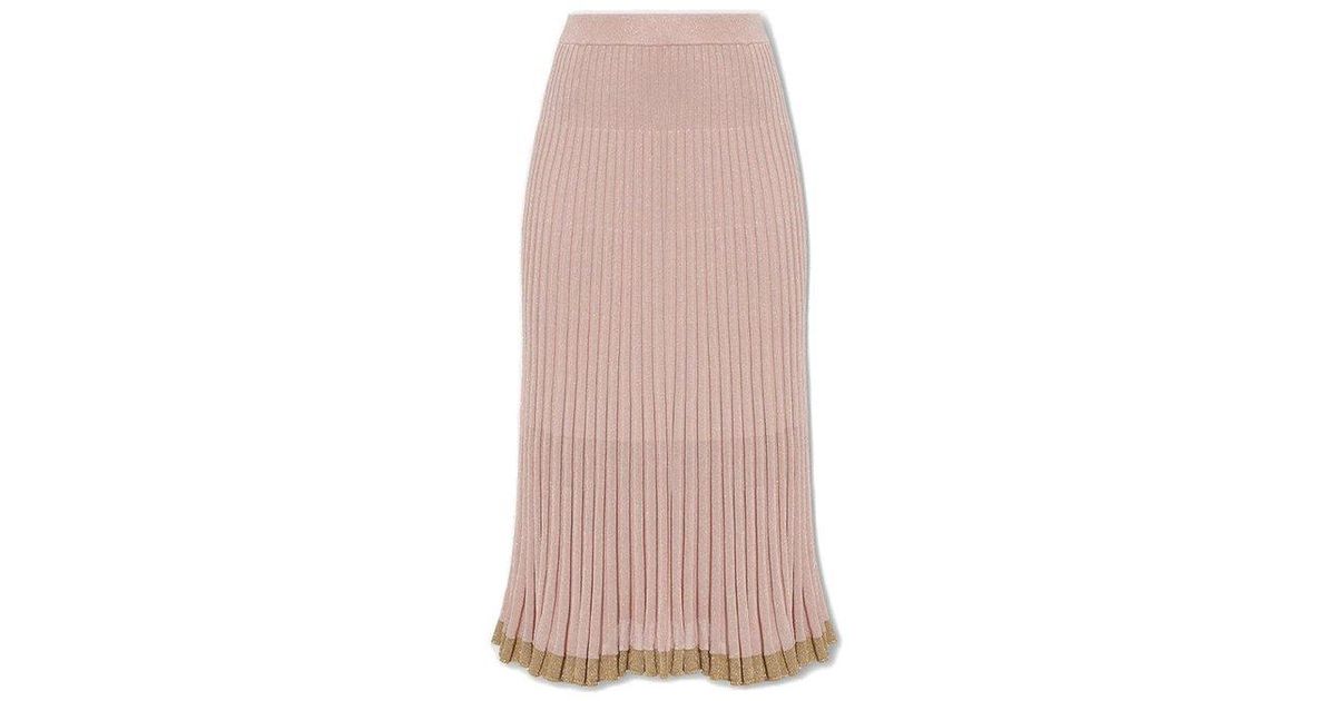 Zimmermann Ribbed Skirt in Pink | Lyst