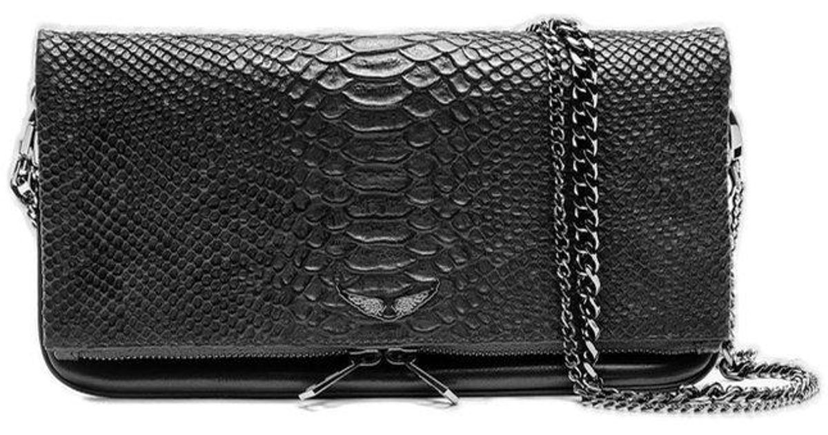 Zadig & Voltaire Rock Savage Logo Plaque Crossbody Bag in Black Lyst