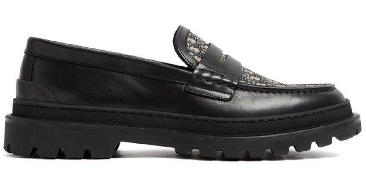Dior Leather Explorer Loafers in Black for Men | Lyst