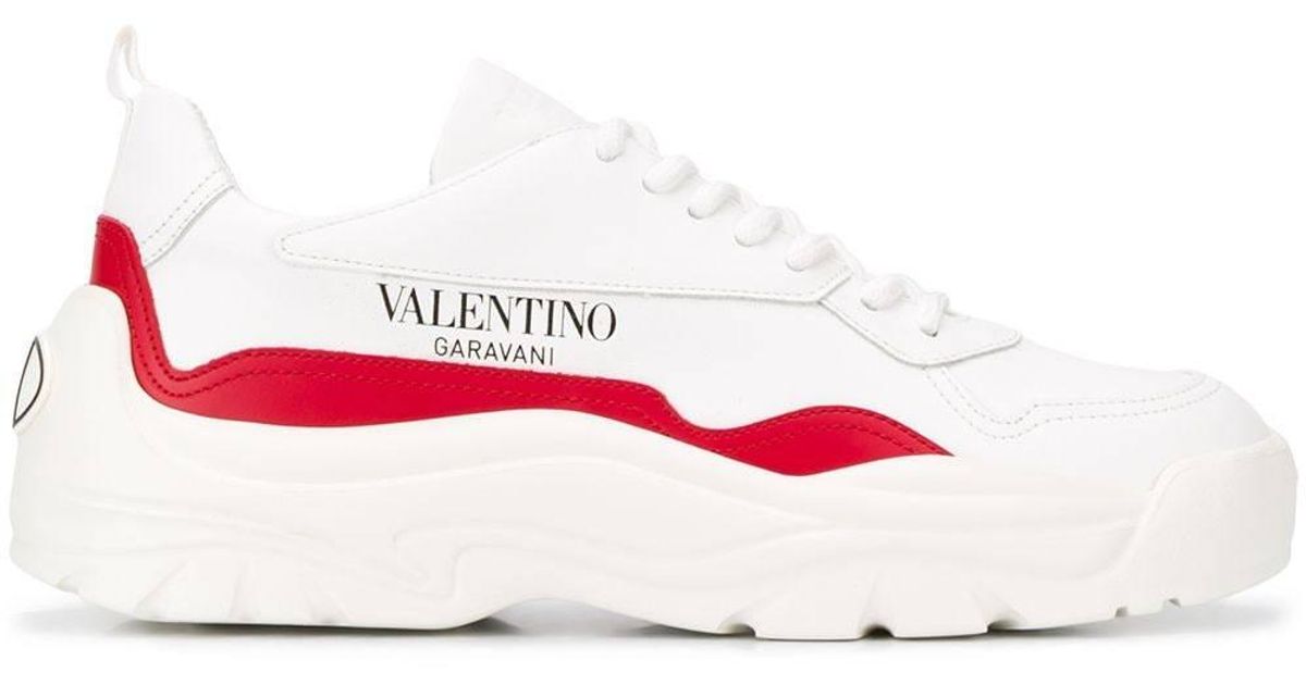 Valentino Garavani Leather Gumboy Panel Sneakers White/red - Save 34%