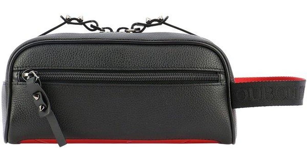 Christian Louboutin Leather Blaster Spiked Travel Bag in Black for Men Mens Bags Toiletry bags and wash bags 