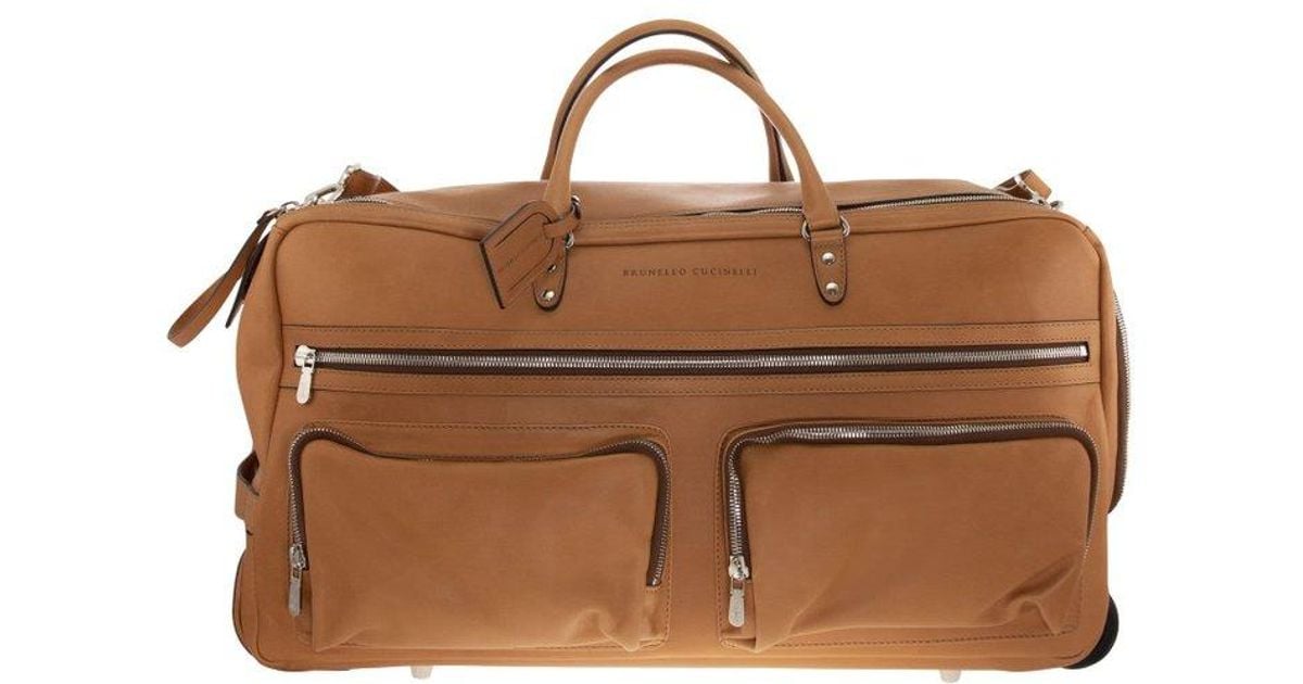 Brunello Cucinelli Duffle Bag in Brown for Men | Lyst
