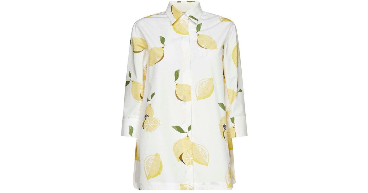 Max Mara Calamo Lemon Print Cotton Shirt | Lyst