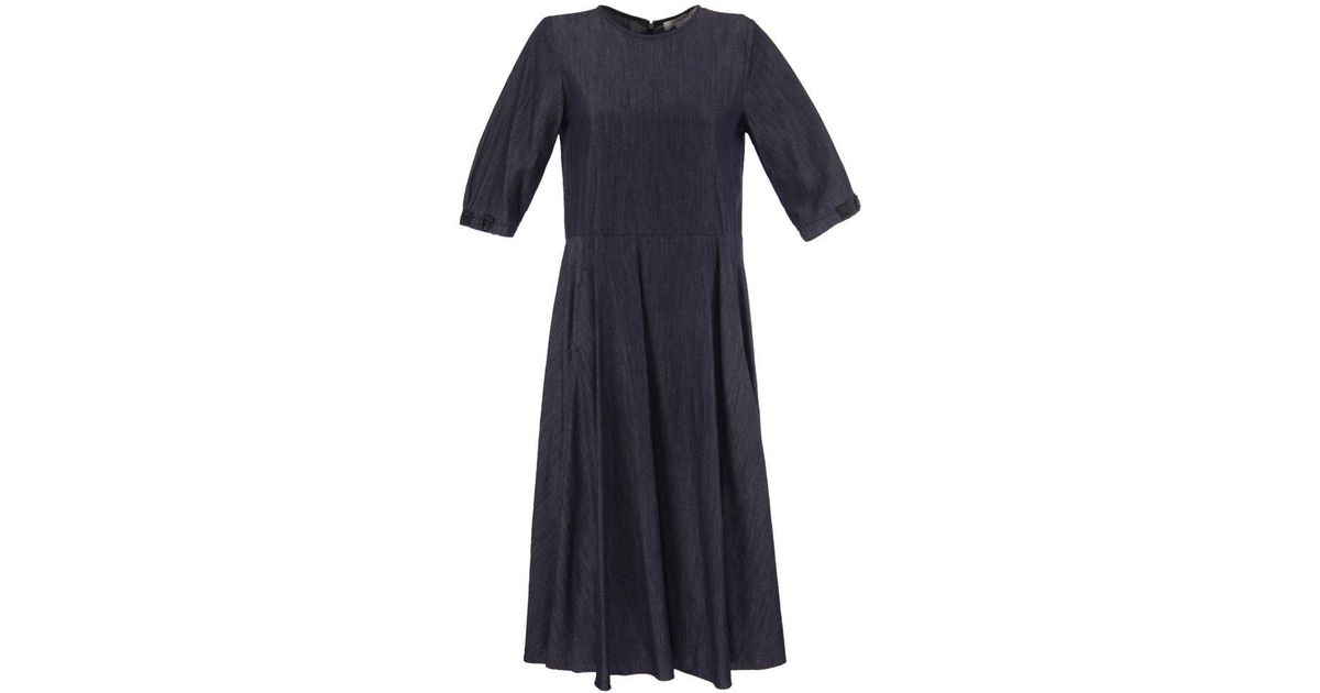 Max Mara Valery Denim Midi Dress in Blue | Lyst