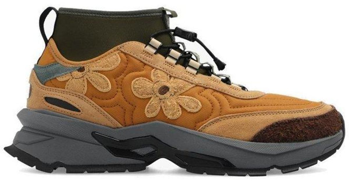 PUMA Floral Patch Lace-up Sneakers in Brown for Men | Lyst