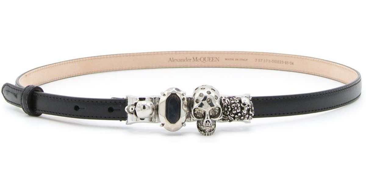 Alexander McQueen Skulldetailed Belt in Natural Lyst UK