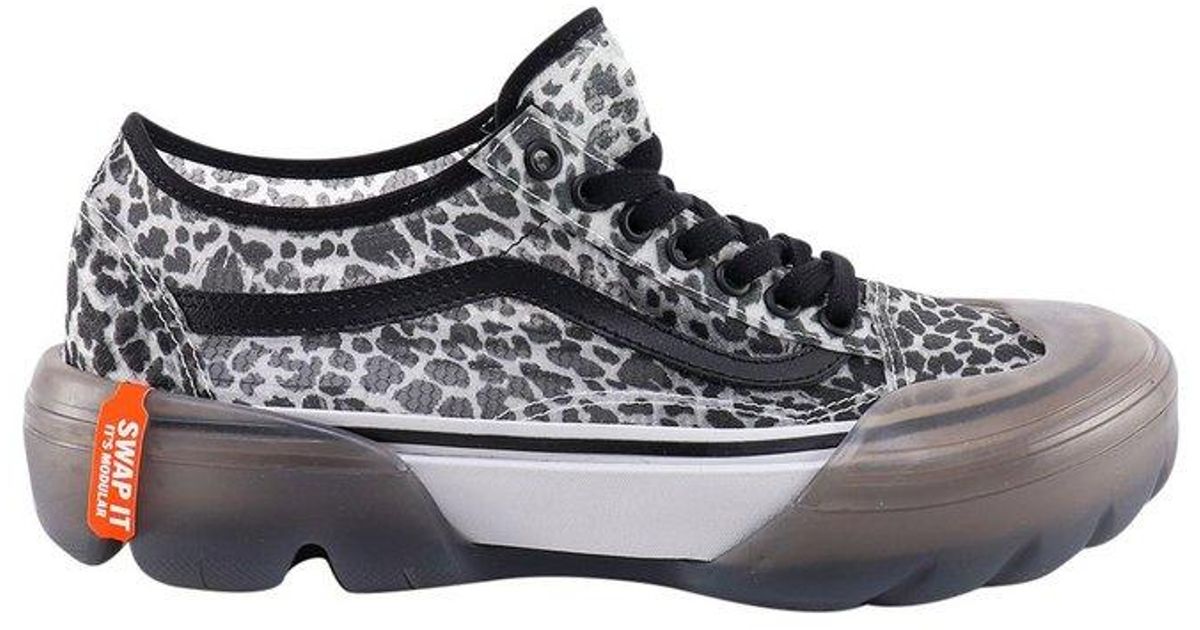 Vans Leather Old Skool Tape Animal Print Sneakers in Grey (Grey) for ...