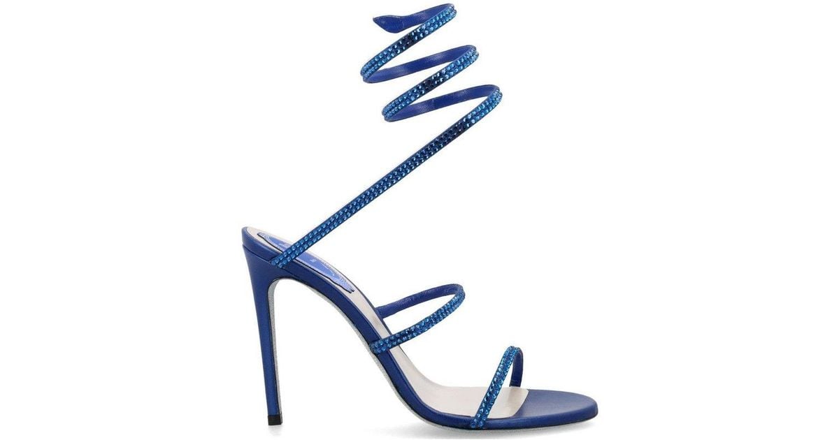 Rene Caovilla Ren Caovilla Cleo Wrapped Heel Sandals in Blue