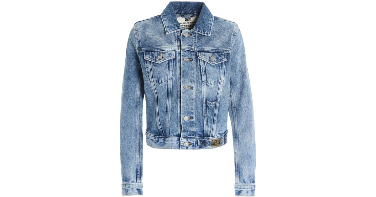 DIESEL De-limmy Cropped Denim Jacket in Blue | Lyst