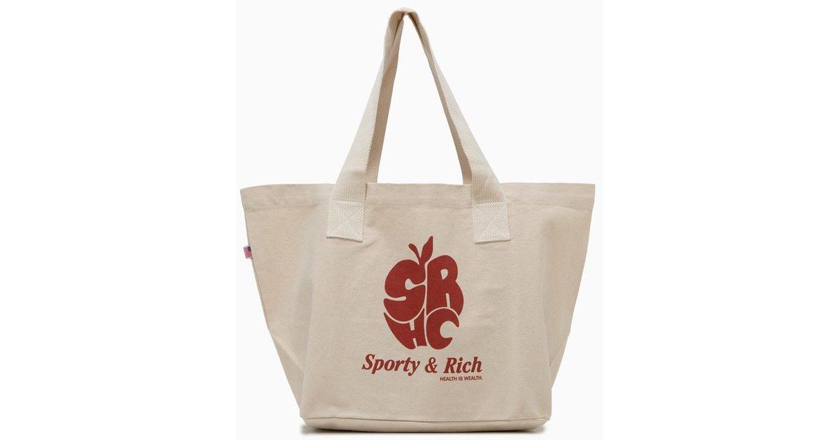 Sporty & Rich Sporty And Rich Apple Shopper Bag in Natural | Lyst Sporty & Rich Natural Sporty And Rich Apple Shopper Bag