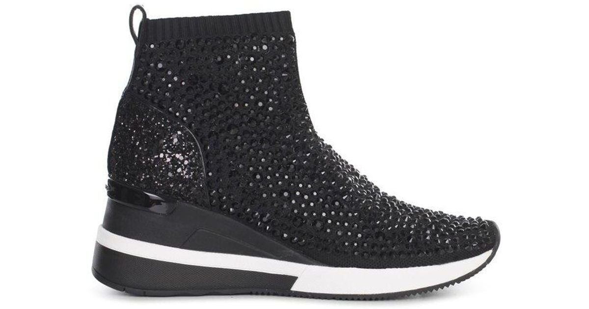 MICHAEL Michael Kors Skyler Crystal Embellished Sneakers in Black ...