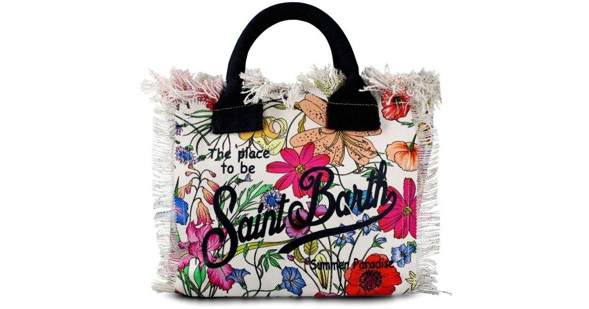 Mc2 Saint Barth Logo Printed Top Handle Tote Bag in Blue Lyst