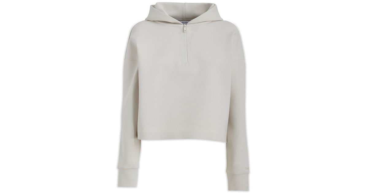 Calvin klein discount white cropped hoodie