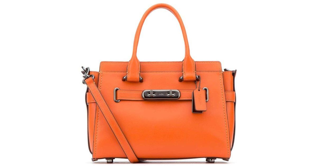 COACH Top Handle Tote Bag in Orange Lyst