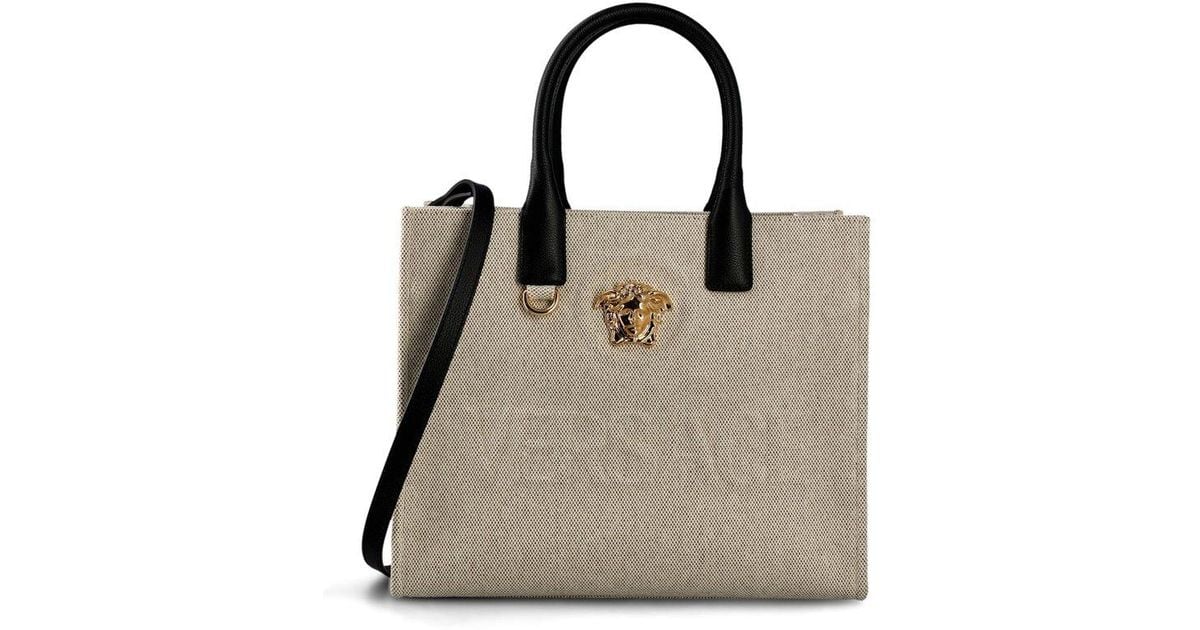 Versace Off-White Medium 'La Medusa' Top Handle Bag