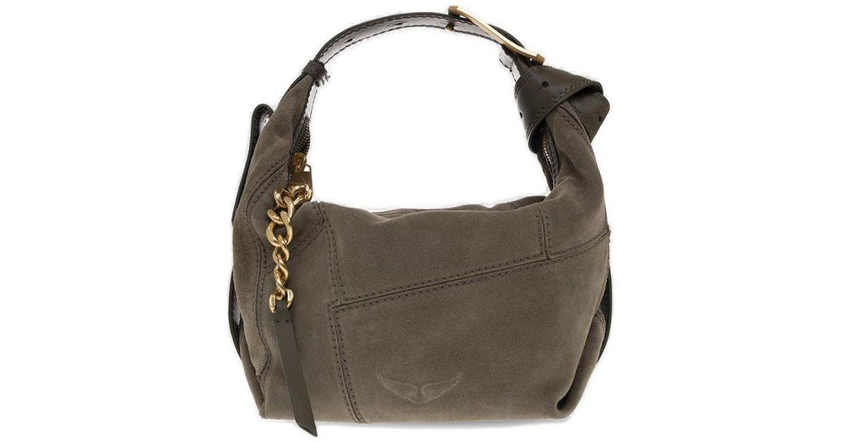 Zadig & Voltaire 'le Cecilia' Suede Shoulder Bag in Gray Lyst