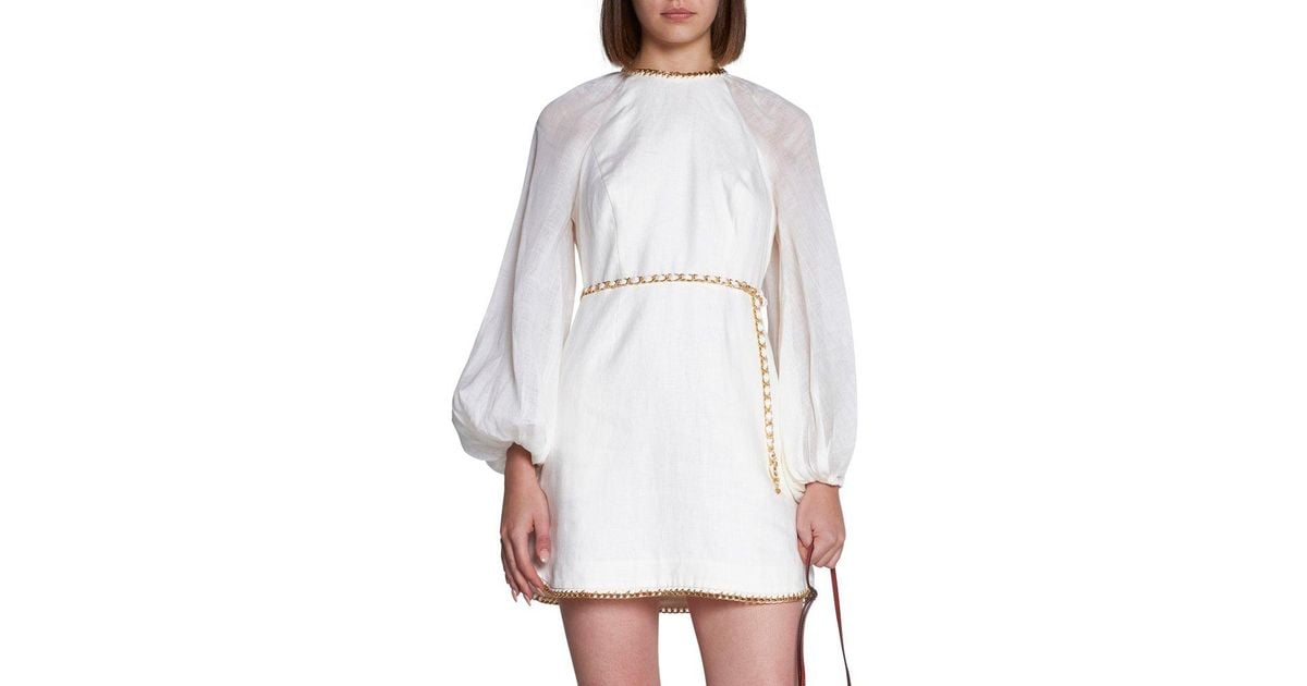Zimmermann Rouleau Chain Mini Dress in White Lyst