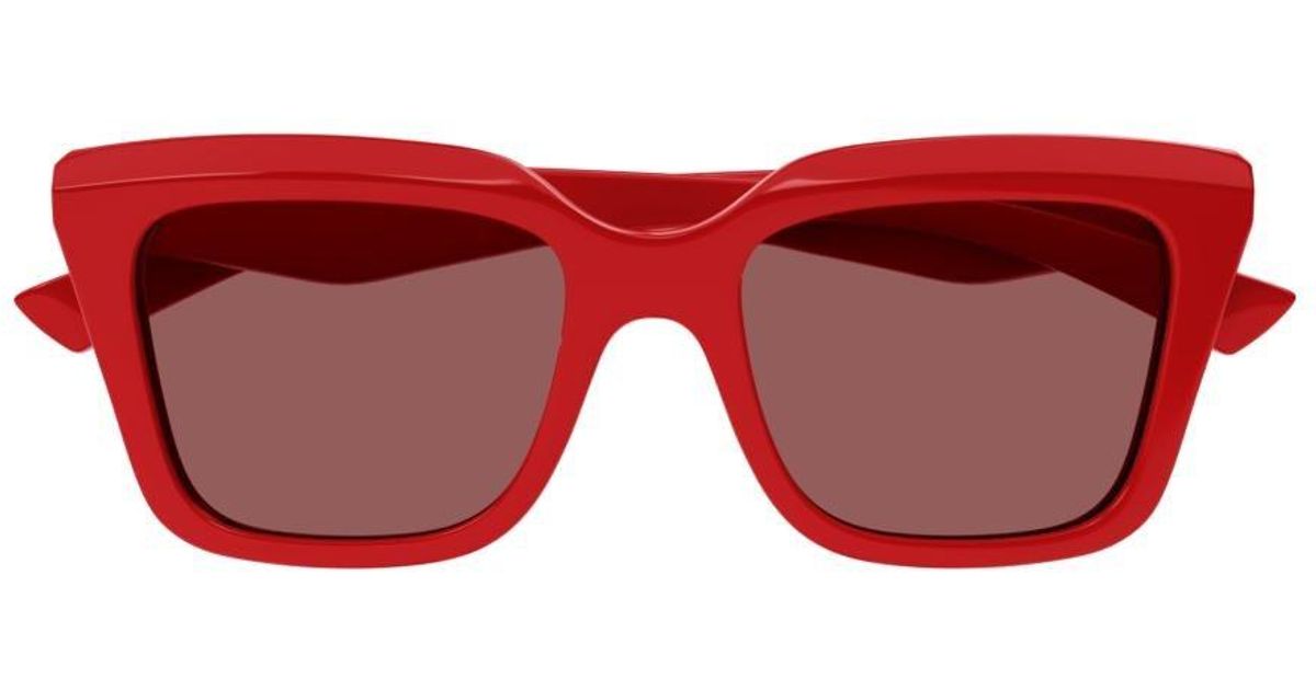 Alexander McQueen Square Frame Sunglasses in Red Lyst UK