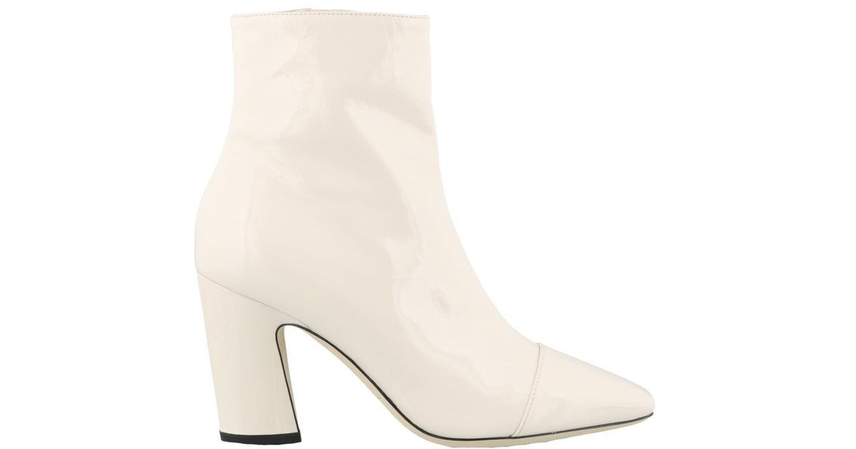 Jimmy Choo Mirren White Patent Leather Booties - Lyst