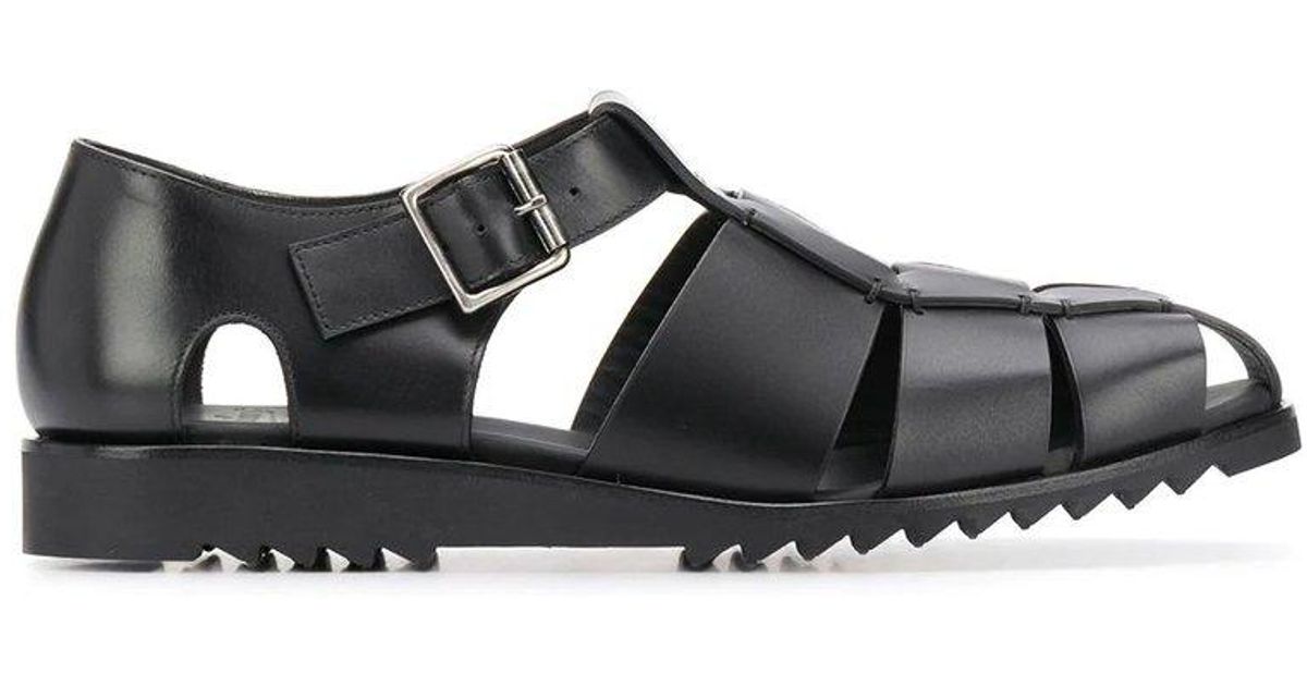 Paraboot Pacific Buckle Strapped Sandals in Black for Men | Lyst