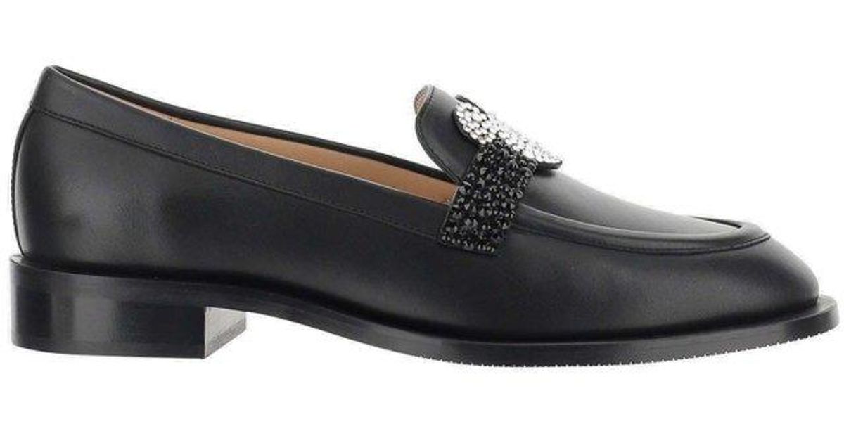 Stuart Weitzman Leather X Disney Embellished Loafers in Black | Lyst Canada