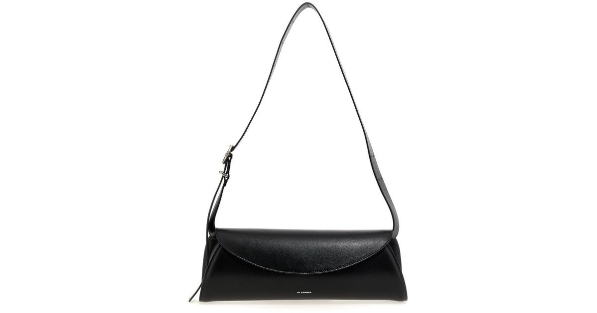Jil Sander 'Cannolo' Large Shoulder Bag in Black | Lyst