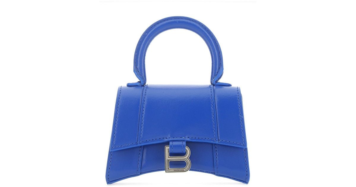 Balenciaga Leather Hourglass Top Handle Mini Bag in Blue | Lyst Canada