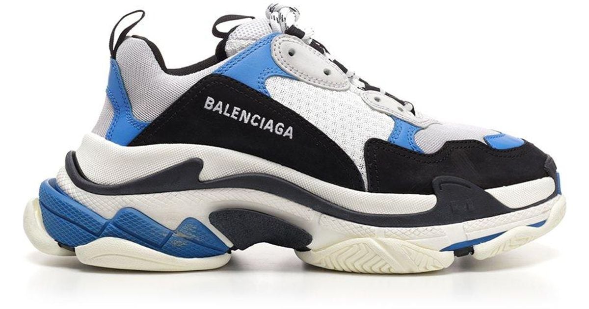 Balenciaga Synthetic Triple S Sneakers in Blue (Black) for Men - Lyst